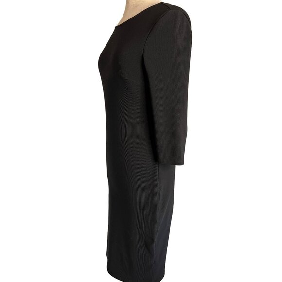 Express Black Bodycon Dress With Back Zipper & 3/4 Sleeves Size M Sexy - Picture 12 of 16